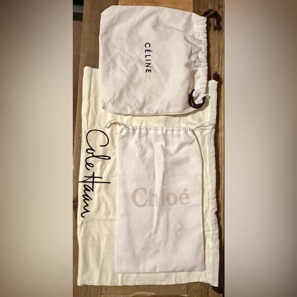 Chloe, Celine and Cole Haan. Set of 3 Purse Dust Bags. - Picture 7 of 10